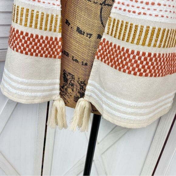 Soft Surroundings Juliet Woven Tasseled Cardigan Topper Jacket Beige Small - Picture 10 of 15